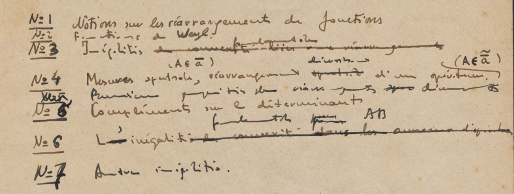 Pagina originale manoscritta - indice